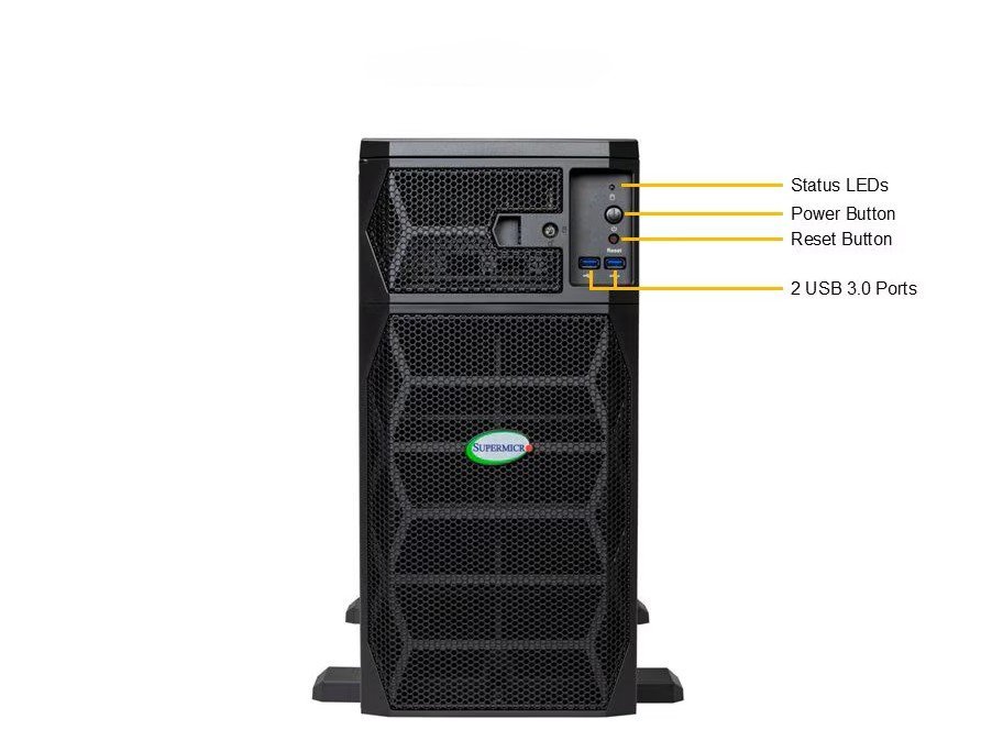 Supermicro ARS-511GD-NB-LCC-01-G2 — Front I/O Panel Callouts